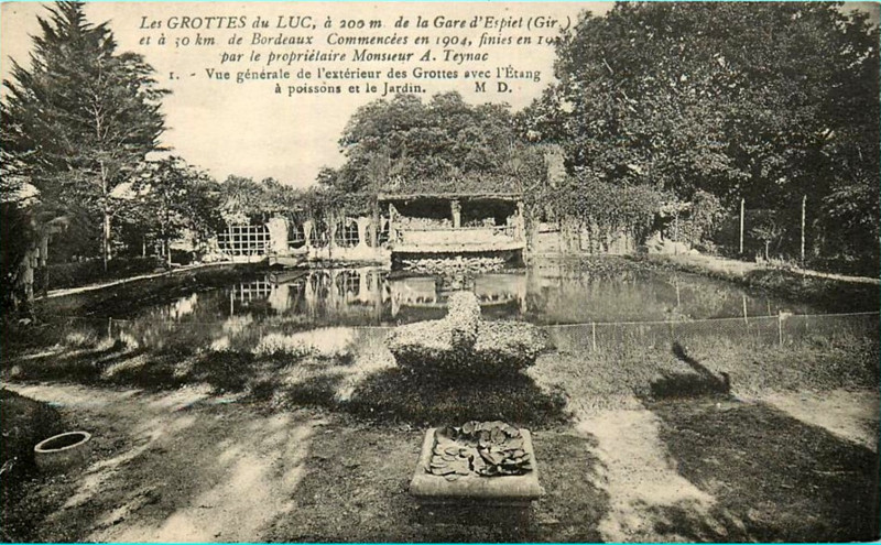 Carte postale ancienne Espiet - grotte de Luc d