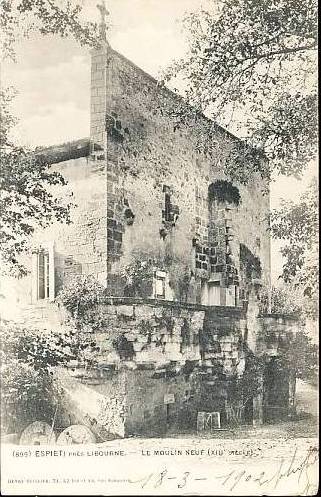 Carte postale ancienne Espiet - Le moulin neuf b