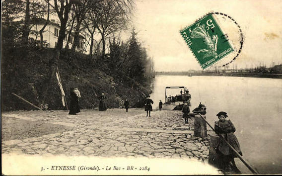 Carte postale ancienne Eynesse - bords de la Dordogne 4