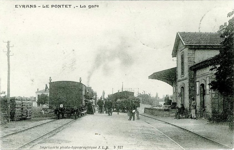 Carte postale ancienne Eyrans - Le-Pontet - Gare