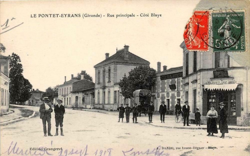 Carte postale ancienne Eyrans - rue Principale