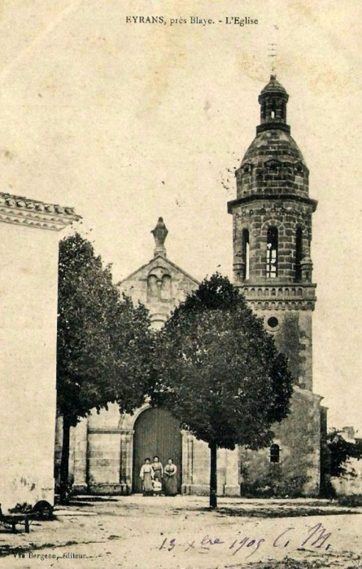 Carte postale ancienne Eyrans - église