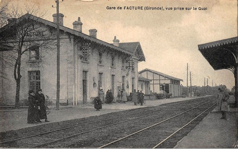 Carte postale ancienne Facture - la gare 2