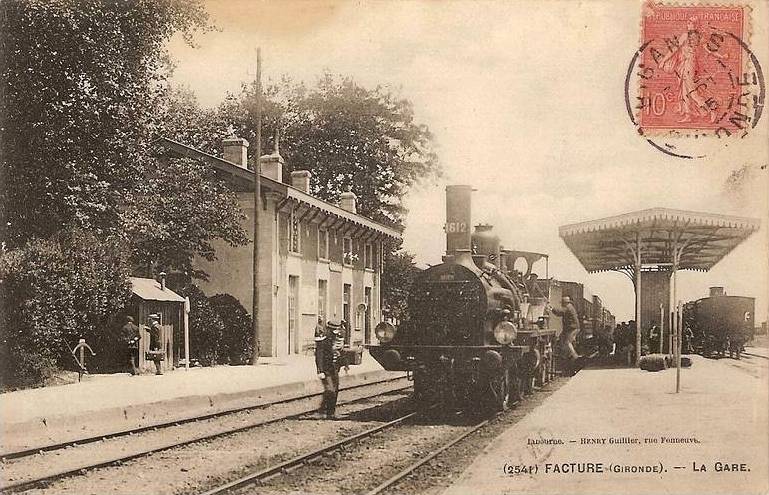 Carte postale ancienne Facture - la gare 6