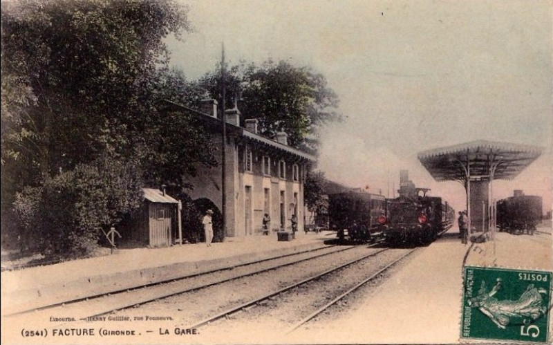 Carte postale ancienne Facture - la gare 7
