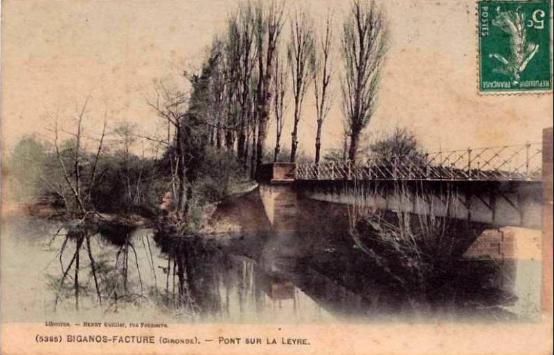 Carte postale ancienne Facture - pont sur la Leyre 1