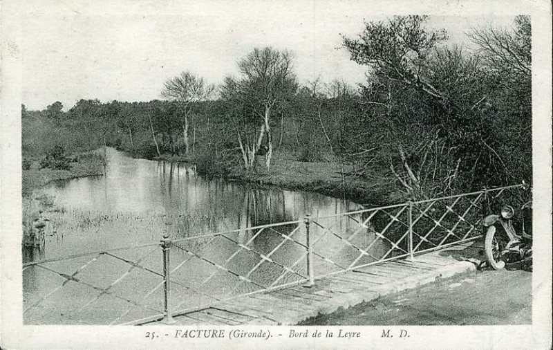 Carte postale ancienne Facture - pont sur la Leyre 2