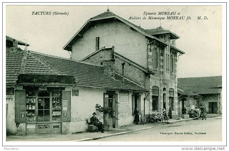 Carte postale ancienne Facture - épicerie Moreau