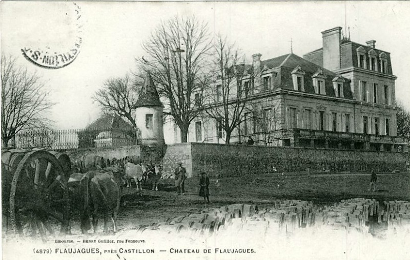 Carte postale ancienne Flaujagues - château de Flaujagues 2