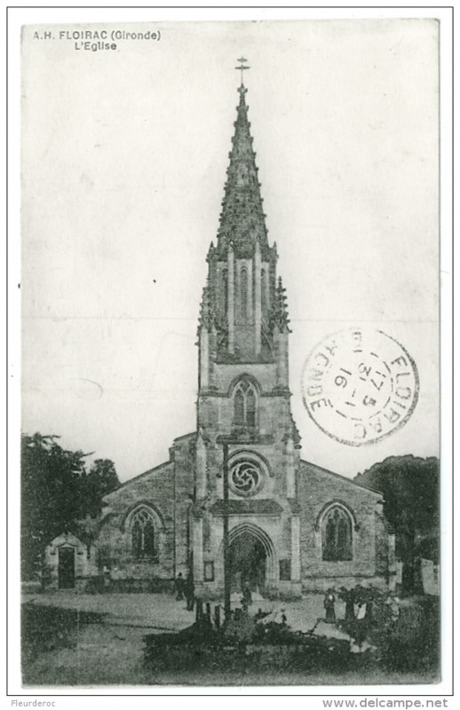 Carte postale ancienne Floirac église 4