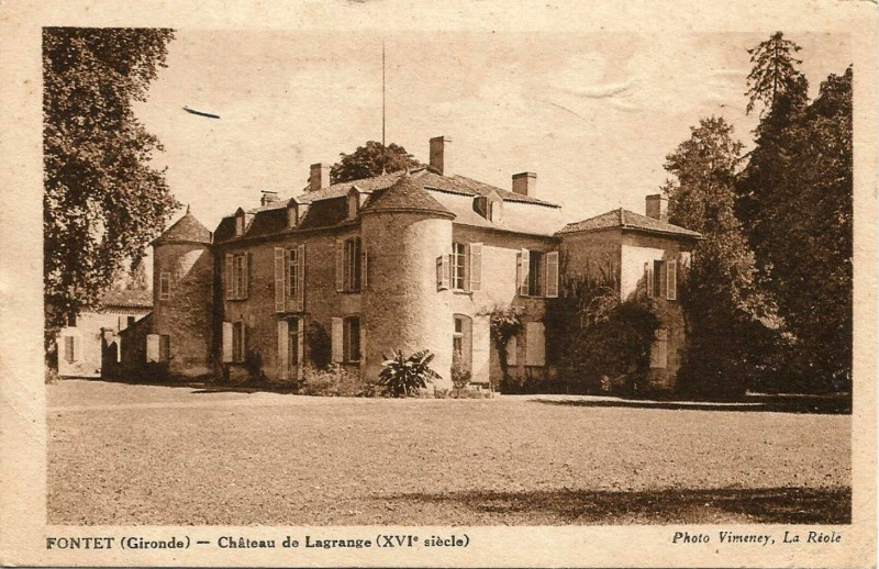 Carte postale ancienne Fontet - château Lagrange 2