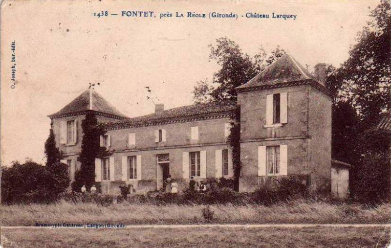 Carte postale ancienne Fontet - château Larquey 1