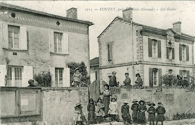 Carte postale ancienne Fontet - Ecoles