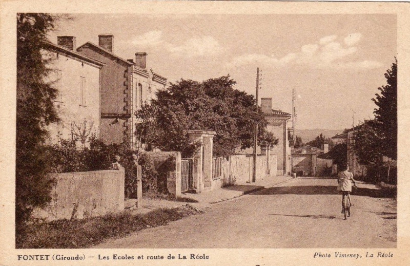 Carte postale ancienne Fontet - Route de La Réole 1