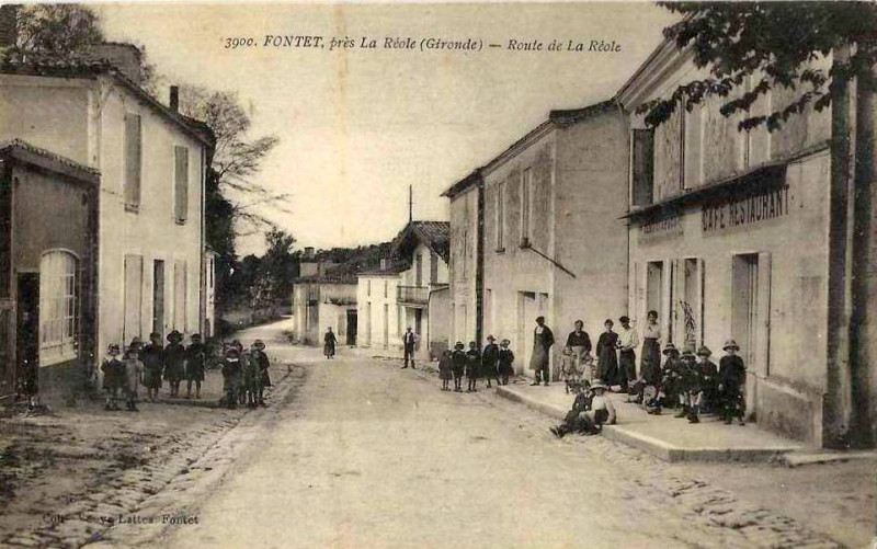 Carte postale ancienne Fontet - Route de La Réole 2