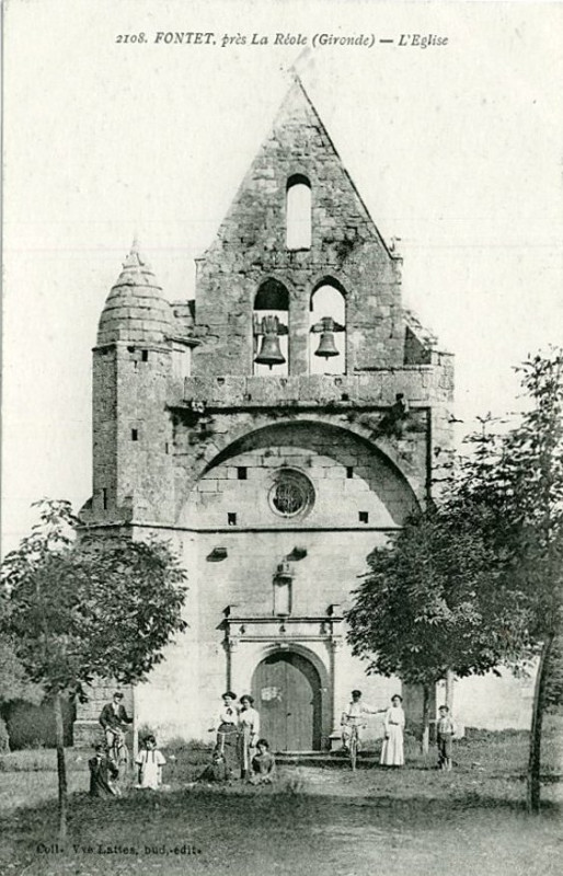 Carte postale ancienne Fontet - église