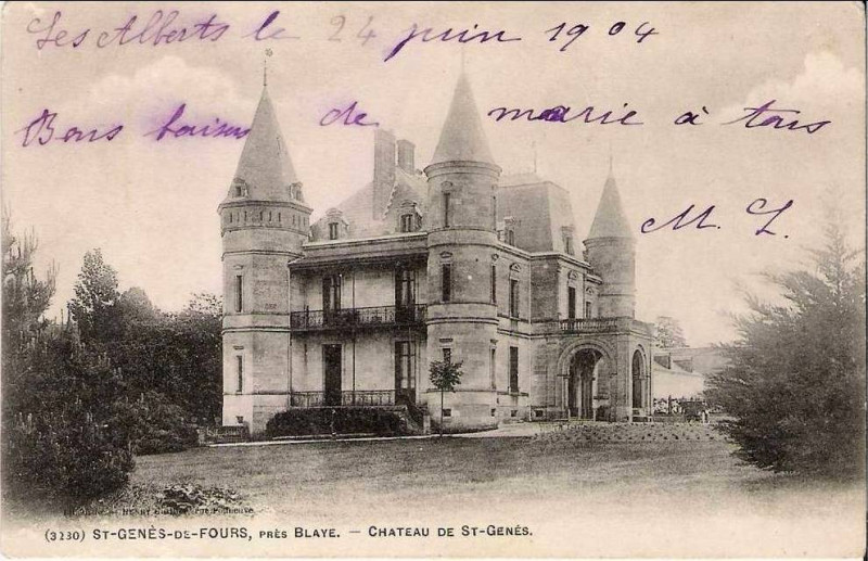 Carte postale ancienne Fours - château de Saint-Genès 3