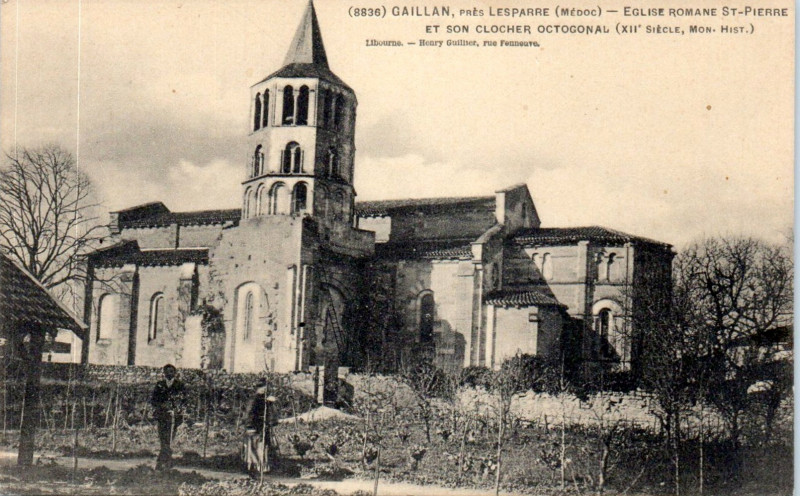 Carte postale ancienne Gaillan - église Saint-Pierre 2