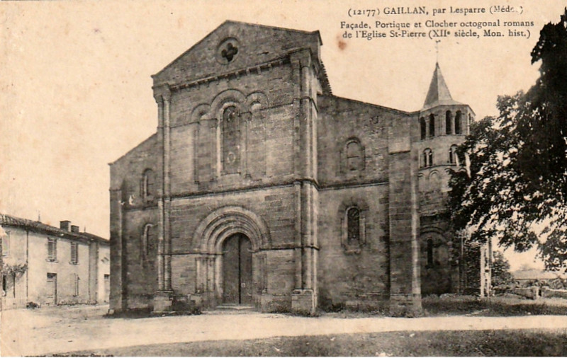 Carte postale ancienne Gaillan - église Saint-Pierre 6