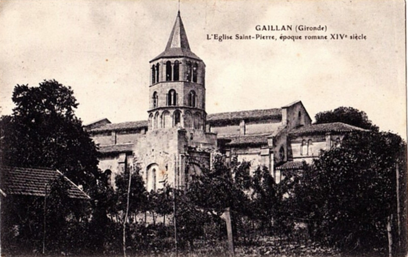 Carte postale ancienne Gaillan - église Saint-Pierre