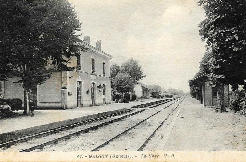 Carte postale ancienne Galgon - gare 2