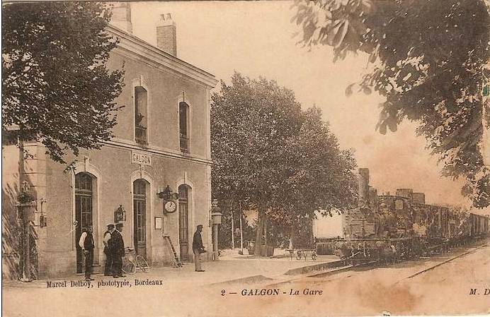Carte postale ancienne Galgon - gare 3