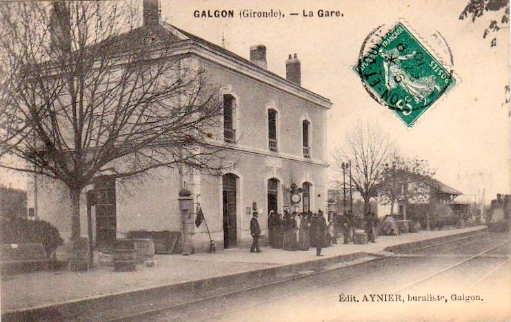 Carte postale ancienne Galgon - Gare 4