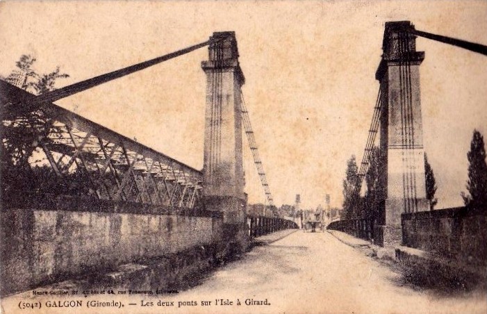 Carte postale ancienne Galgon - les deux ponts 2
