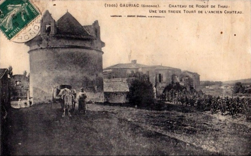Carte postale ancienne Gauriac - château de Roque de Thau 1