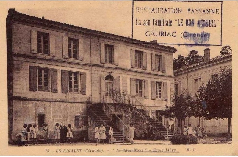 Carte postale ancienne Gauriac - Ecole Libre 1