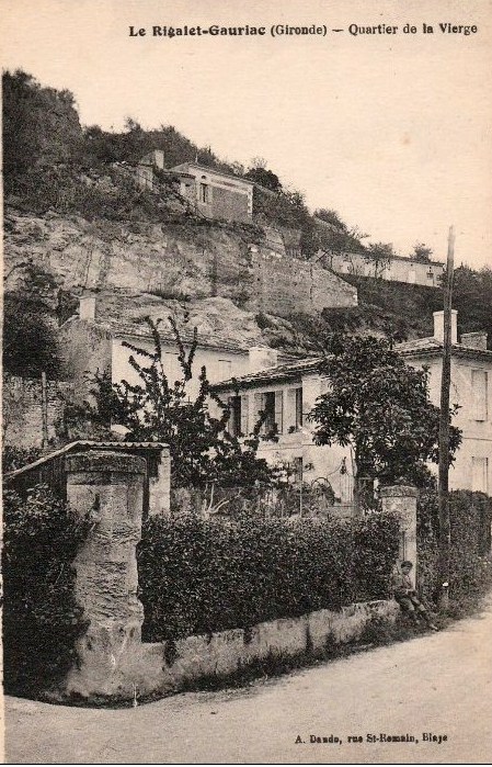 Carte postale ancienne Gauriac - Rigalet - quartier de la Vierge