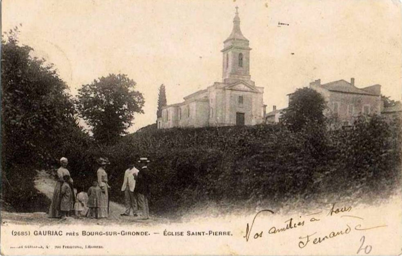 Carte postale ancienne Gauriac - église