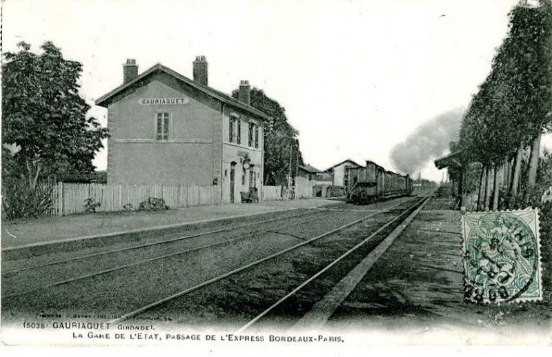 Carte postale ancienne Gauriaguet - Gare 1
