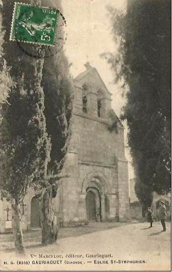 Carte postale ancienne Gauriaguet - église