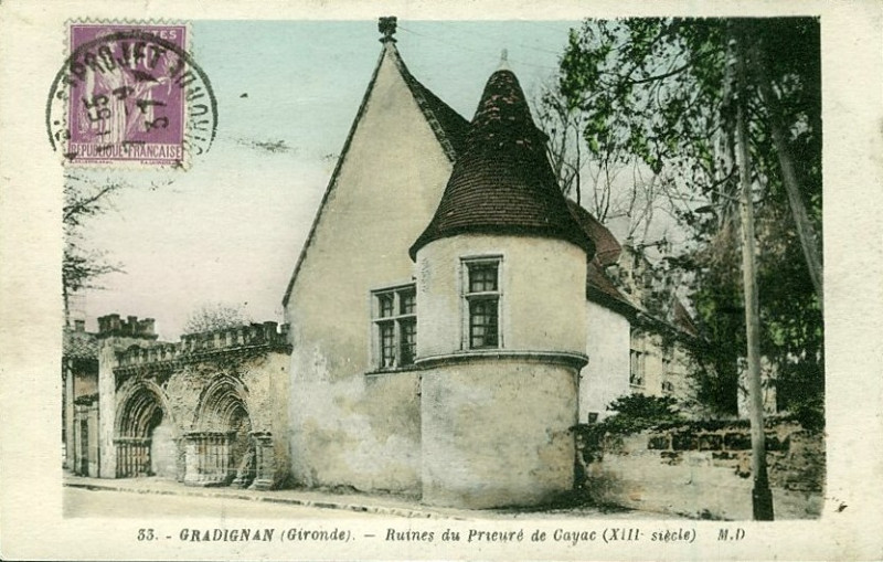 Carte postale ancienne Gradignan - Ruines de Cayac 4