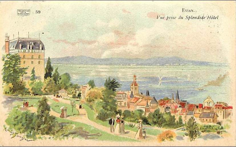 Carte postale ancienne Louis Tauzin - Evian et ses environs 2