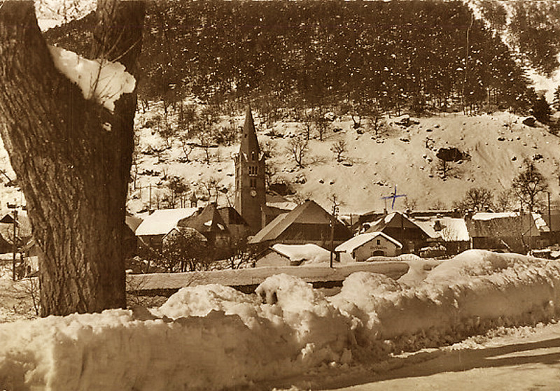Carte postale ancienne Vallouise Village sous la neige