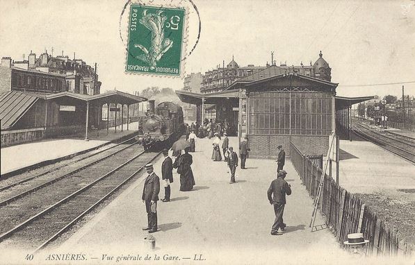 Carte postale ancienne Asnieres-sur-Seine.Gare