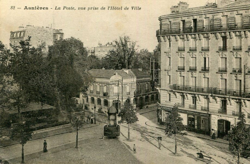 Carte postale ancienne Asnières-sur-Seine.Ancienne poste