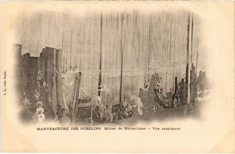 Carte postale ancienne Paris 13e les gobelins Metier de haute-lisse à Paris 13e