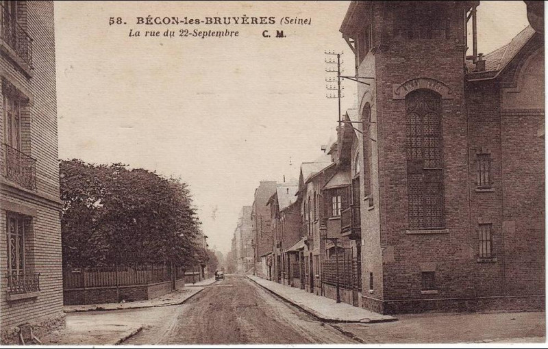 Carte postale ancienne Courbevoie.Rue du 22-Septembre.Neige
