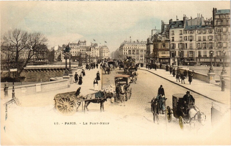 Carte postale ancienne Paris 1e le Pont-Neuf Tinted à Paris 1er