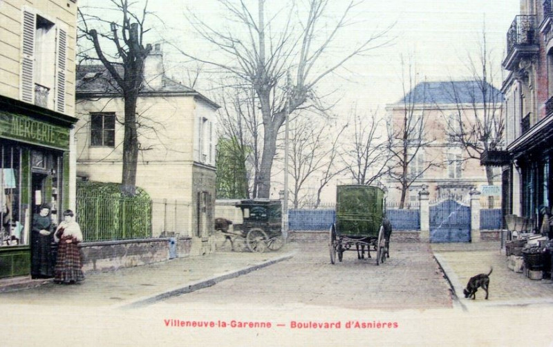 Carte postale ancienne Villeneuve-La-Garenne.Boulevard d'Asnières