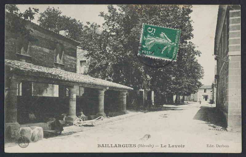 Carte postale ancienne Baillargues le lavoir - Archives départementales de l'Hérault - FRAD034-2FICP-00016-00001