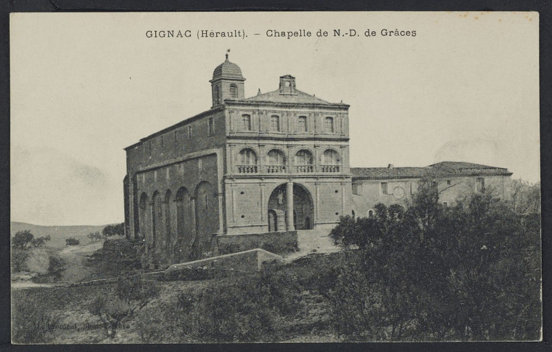 Carte postale ancienne Gignac chapelle de Notre Dame de Grâces - Archives départementales de l'Hérault - FRAD034-2FICP-05665-00001