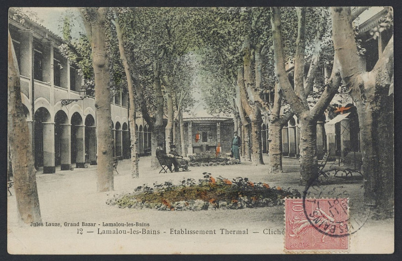 Carte postale ancienne Lamalou les Bains établissement thermal 1905 - Archives départementales de l'Hérault - FRAD034-2FICP-00881-00001
