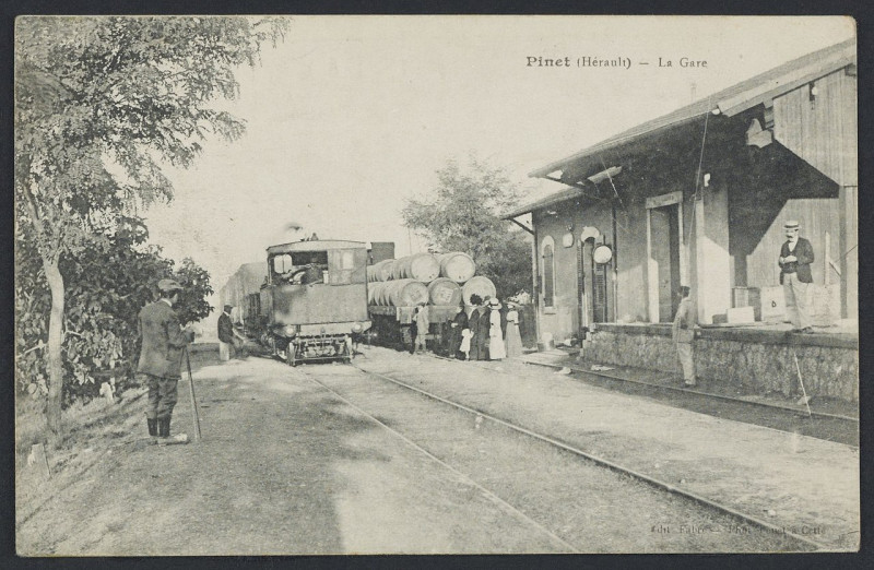 Carte postale ancienne Pinet la gare - Archives départementales de l'Hérault - FRAD034-2FICP-01661-00001