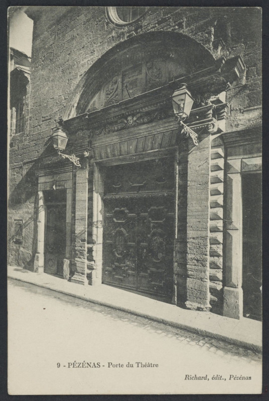 Carte postale ancienne Pézenas Porte du Théâtre 1913 - Archives départementales de l'Hérault - FRAD034-2FICP-02898-00001