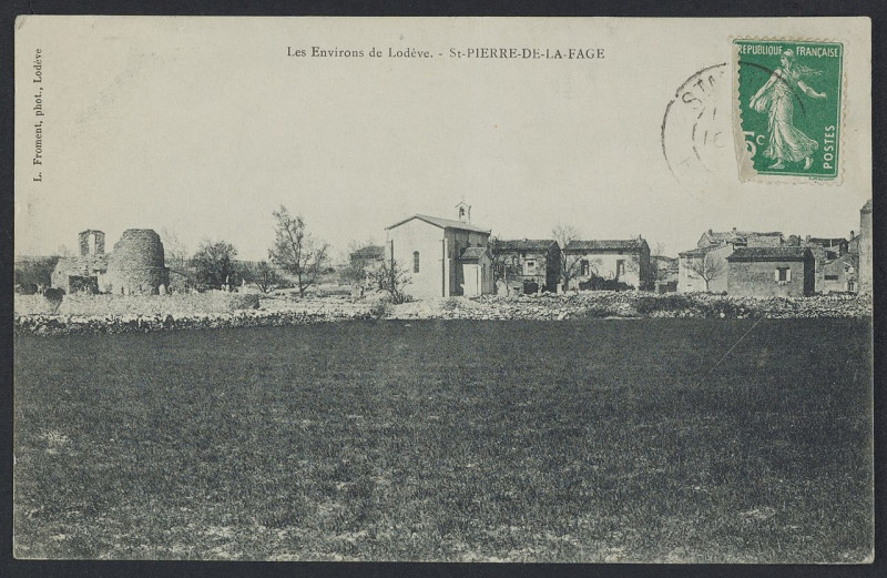 Carte postale ancienne Saint Pierre de la Fage vue générale 1913 - Archives départementales de l'Hérault - FRAD034-2FICP-04467-00001