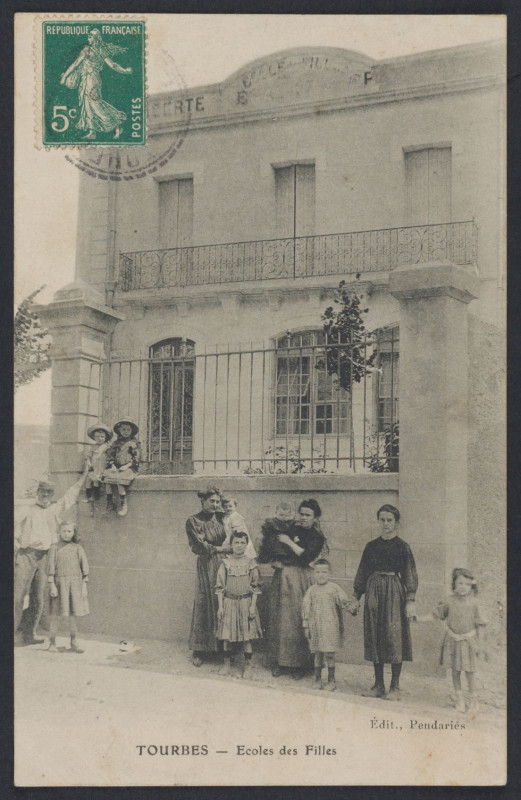 Carte postale ancienne Tourbes école des filles - Archives départementales de l'Hérault - FRAD034-2FICP-01881-00001